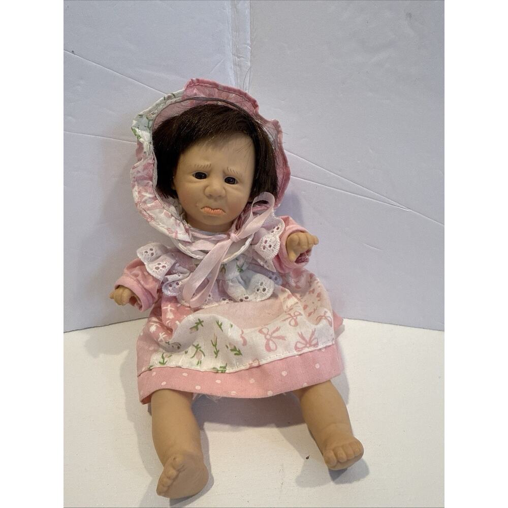 gi go vintage mini baby doll pink bonnet dress 7in Sad Crying Face